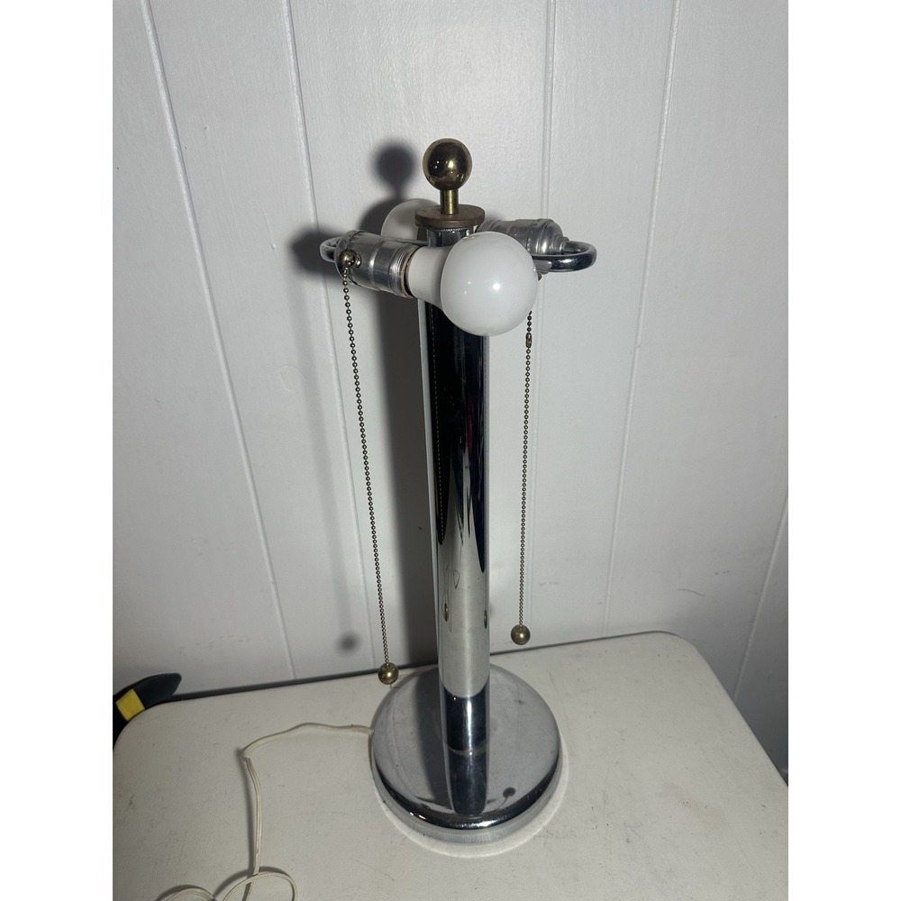 Vintage Robert Sonneman for George Kovacs Chrome Table Lamp (Missing Shade)